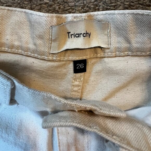 BNWT Triarchy Wide Leg Off-White Denim, Size 26 - Picture 3 of 10